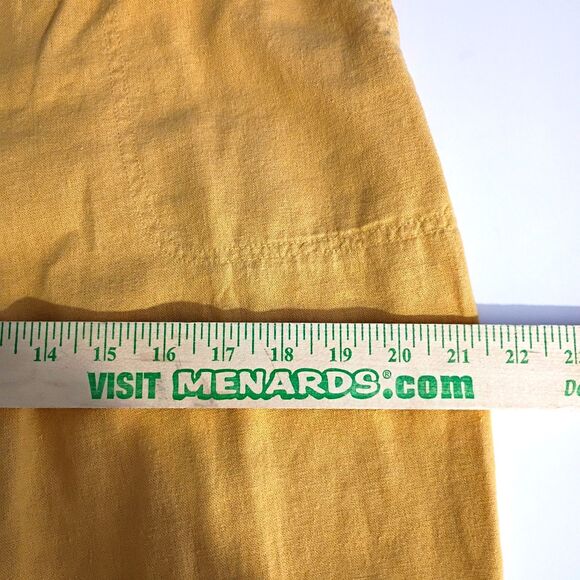 Per Se Pull On Drawstring Linen Blend Pants Yellow Gold Women's L - Picture 9 of 11